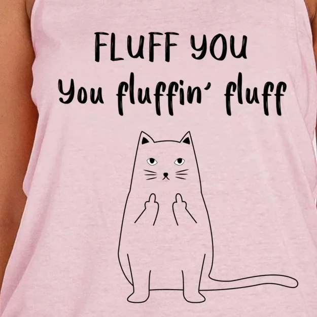 Fluff You You Fluffin Fluff Gift Women's Knotted Racerback Tank