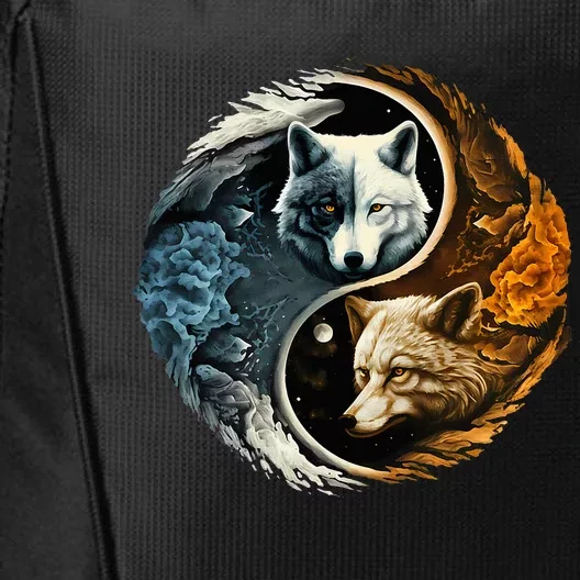 Fun Yin Yang Wolf Yin Yang City Backpack