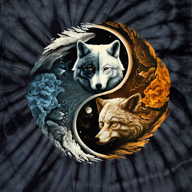 Fun Yin Yang Wolf Yin Yang Tie-Dye T-Shirt