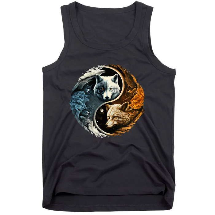 Fun Yin Yang Wolf Yin Yang Tank Top