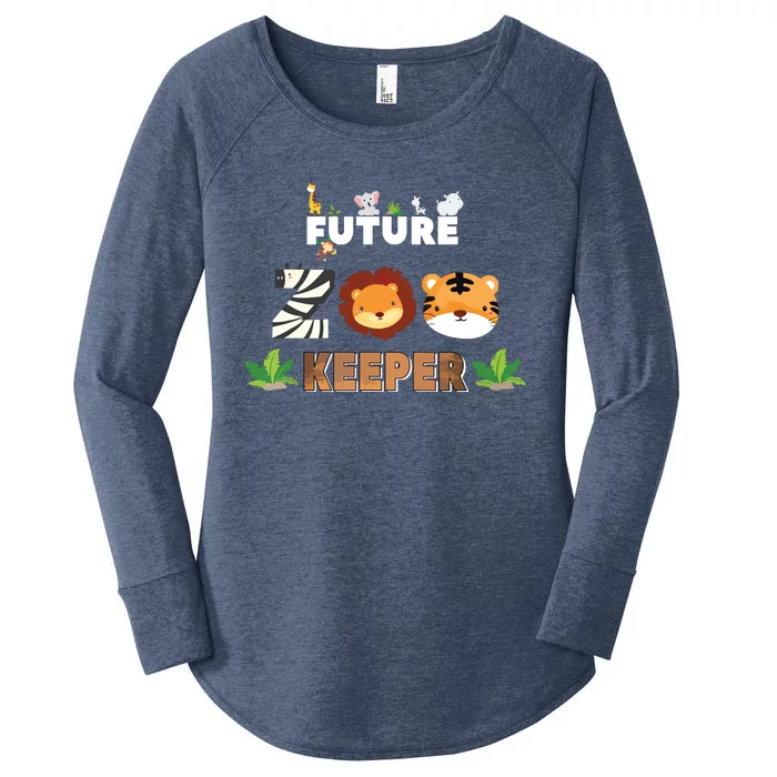 Future Zookeeper Animal Lover Safari Trip Zoo Keeper Costume Women's Perfect Tri Tunic Long Sleeve Shirt