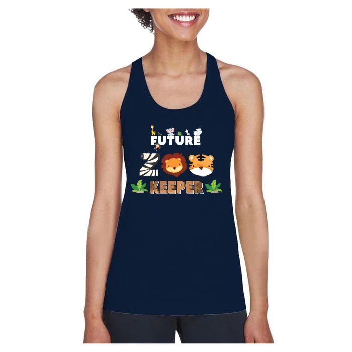 Future Zookeeper Animal Lover Safari Trip Zoo Keeper Costume Women's Racerback Tank