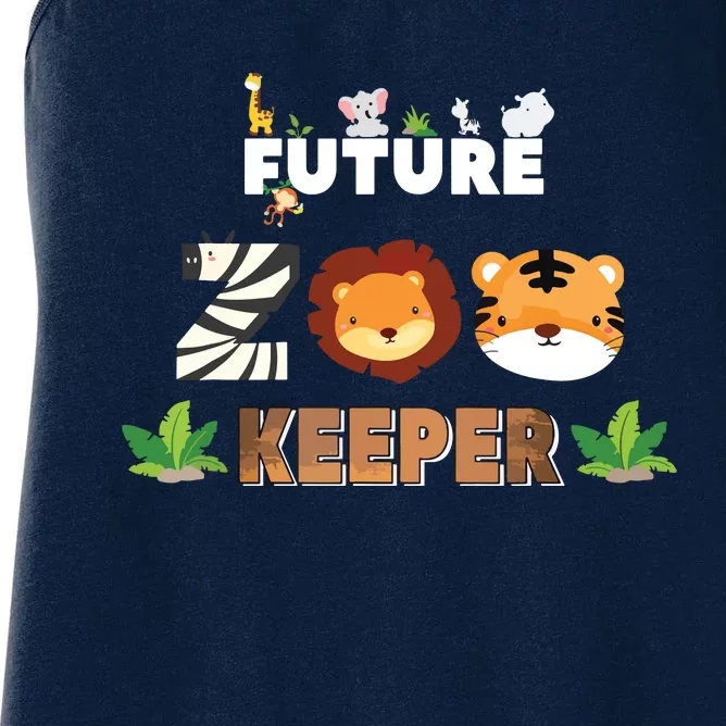 Future Zookeeper Animal Lover Safari Trip Zoo Keeper Costume Women's Racerback Tank