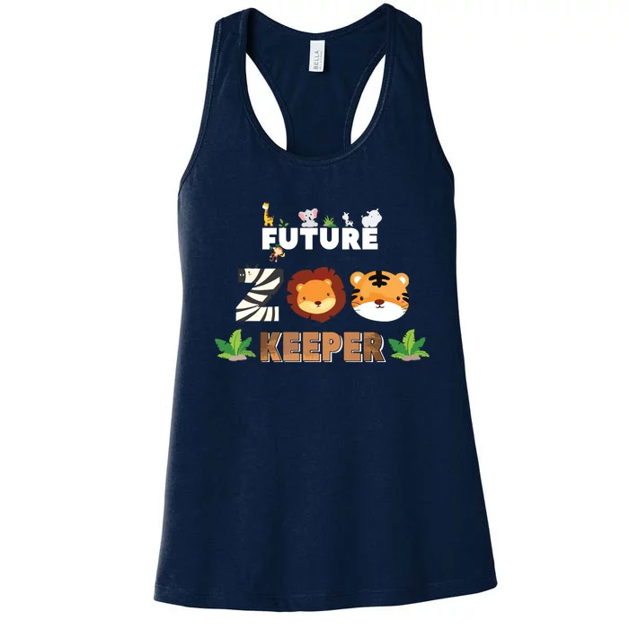 Future Zookeeper Animal Lover Safari Trip Zoo Keeper Costume Women's Racerback Tank