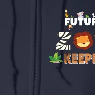 Future Zookeeper Animal Lover Safari Trip Zoo Keeper Costume Full Zip Hoodie