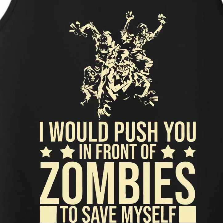 Funny Zombie Apocalypse Survivor Living Dead Zombies Performance Tank