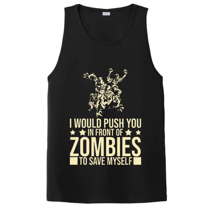 Funny Zombie Apocalypse Survivor Living Dead Zombies Performance Tank