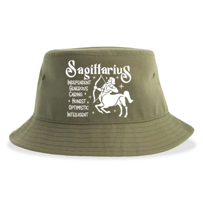 Funny Zodiac Astrology Sagittarius Horoscope Gift Sustainable Bucket Hat