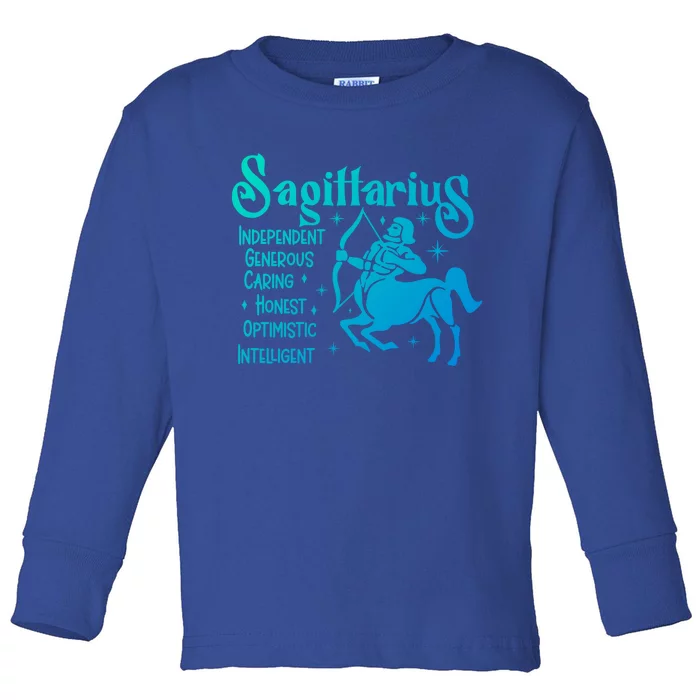 Funny Zodiac Astrology Sagittarius Horoscope Gift Toddler Long Sleeve Shirt