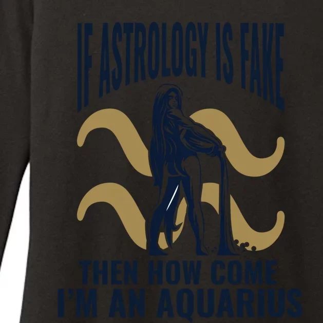 Funny Zodiac Astrology Sign Aquarius Female Horoscope Cute Gift Womens CVC Long Sleeve Shirt