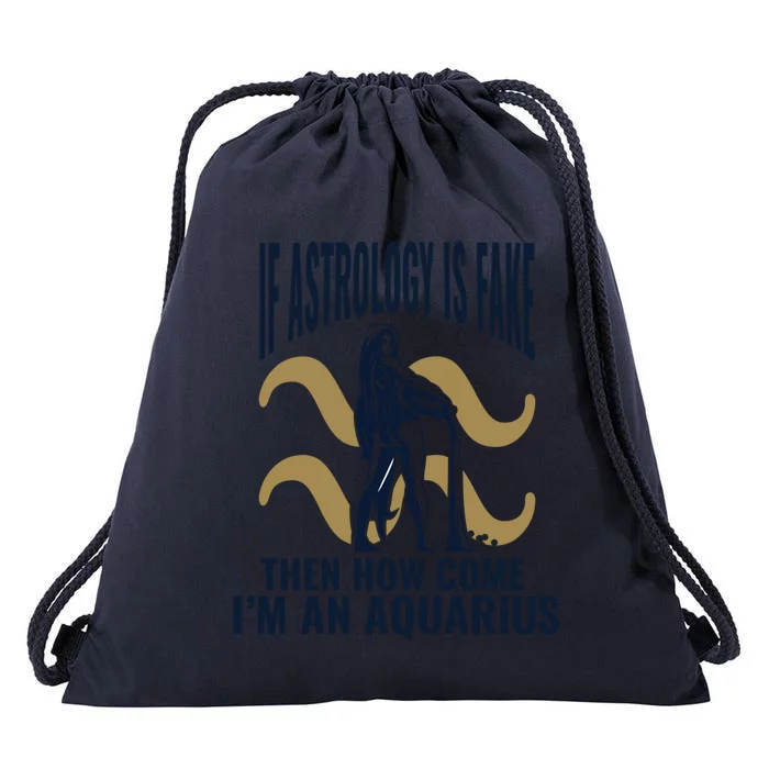 Funny Zodiac Astrology Sign Aquarius Female Horoscope Cute Gift Drawstring Bag