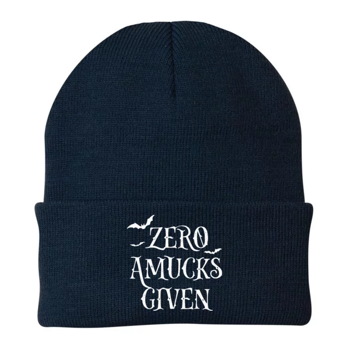 Funny Zero Amucks Given Cute Amuck With Bat Halloween Witch Knit Cap Winter Beanie