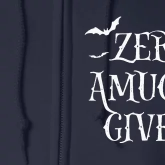 Funny Zero Amucks Given Cute Amuck With Bat Halloween Witch Full Zip Hoodie