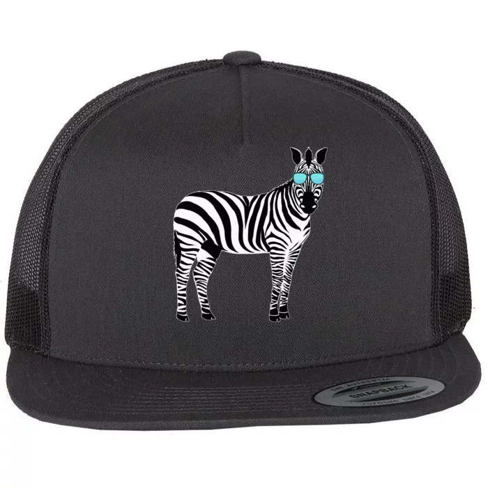 Funny Zoo Animal Africa Gift Zebra Flat Bill Trucker Hat