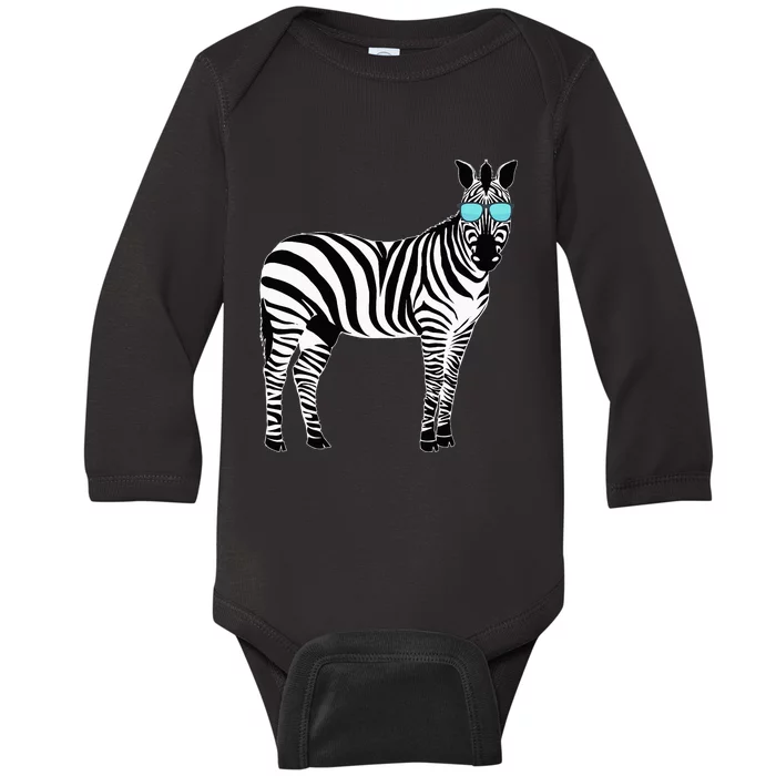 Funny Zoo Animal Africa Gift Zebra Baby Long Sleeve Bodysuit