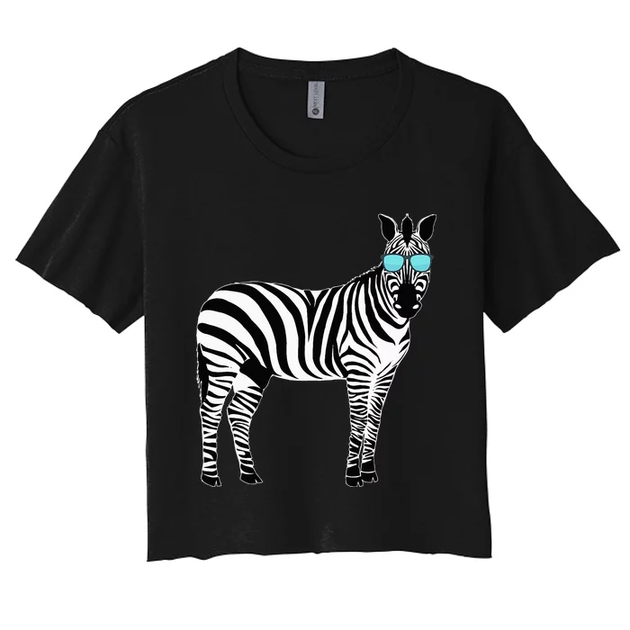 Funny Zoo Animal Africa Gift Zebra Women's Crop Top Tee