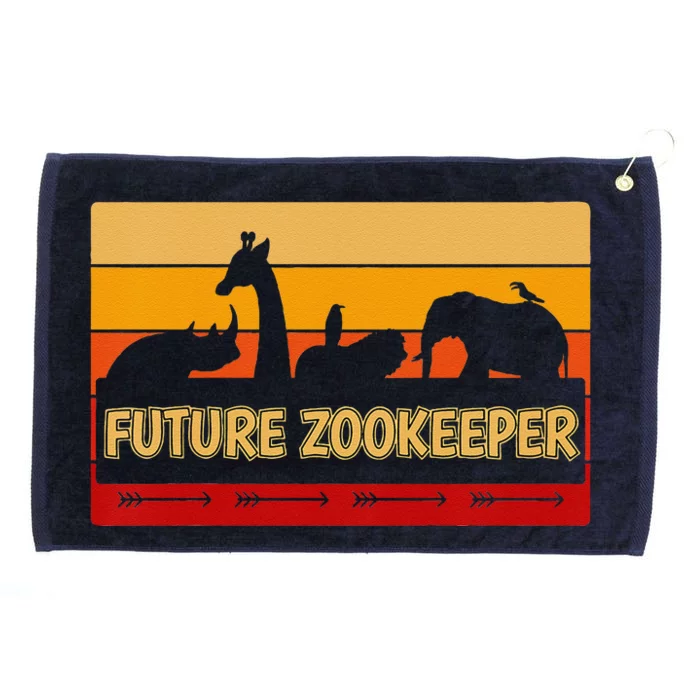 Funny Zoo Animals Wildlife Birthday Party I Future Zookeeper Grommeted Golf Towel