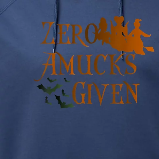 Funny Zero Amucks Given Cute Amuck With Bat Halloween Witch Performance Fleece Hoodie