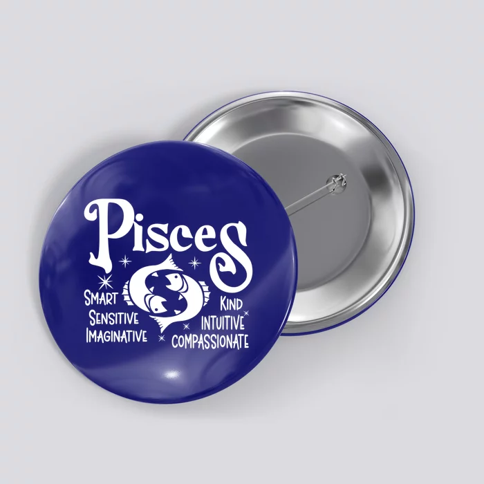 Funny Zodiac Astrology Pisces Horoscope Cute Gift Button