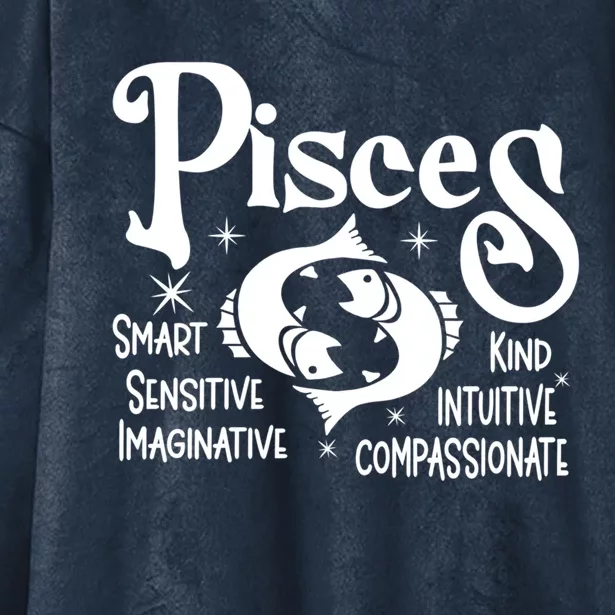 Funny Zodiac Astrology Pisces Horoscope Cute Gift Hooded Wearable Blanket