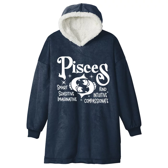 Funny Zodiac Astrology Pisces Horoscope Cute Gift Hooded Wearable Blanket