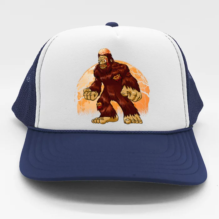 Funny Zombie Bigfoot Sasquatch Halloween Costume Day Trucker Hat