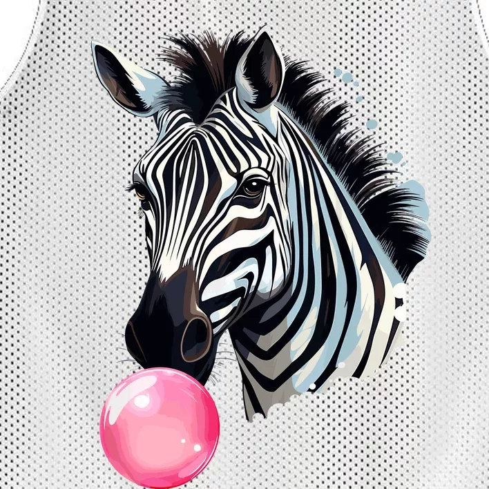 Funny Zebra Bubblegum Mesh Reversible Basketball Jersey Tank