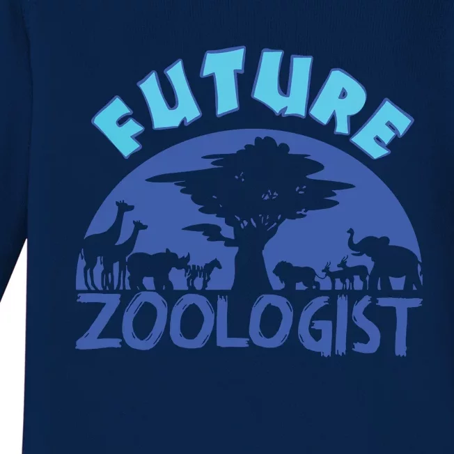 Future Zoologist Cute Zoology Students Funny Zoo Keeper Gift Baby Long Sleeve Bodysuit