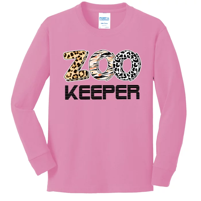 Funny Zookeeper Costume Wild Print African Animals Zebra Fun Kids Long Sleeve Shirt