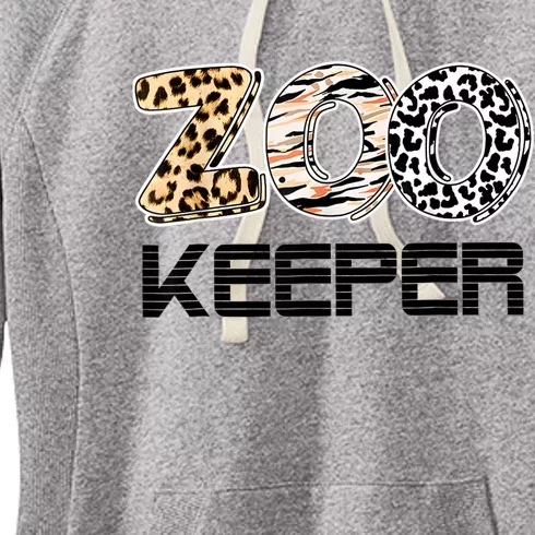 Funny Zookeeper Costume Wild Print African Animals Zebra Fun Women's Fleece Hoodie