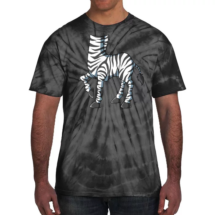 Funny Zebra Costume Zebra Body Headless Zebra Costume Tie-Dye T-Shirt