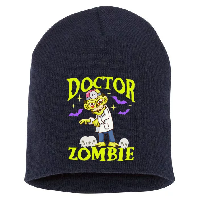 Funny Zombie Doctor Spooky Halloween Costume For Doctors Short Acrylic Beanie