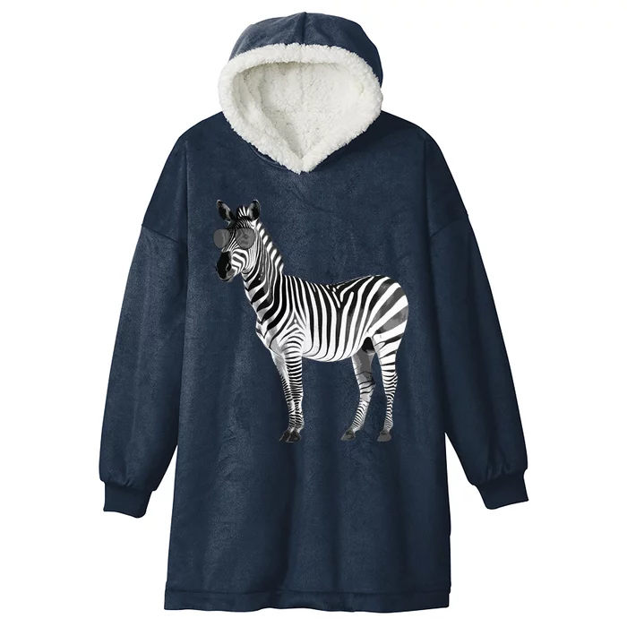 Funny Zebra Design For Animal Zebra Lover Hooded Wearable Blanket