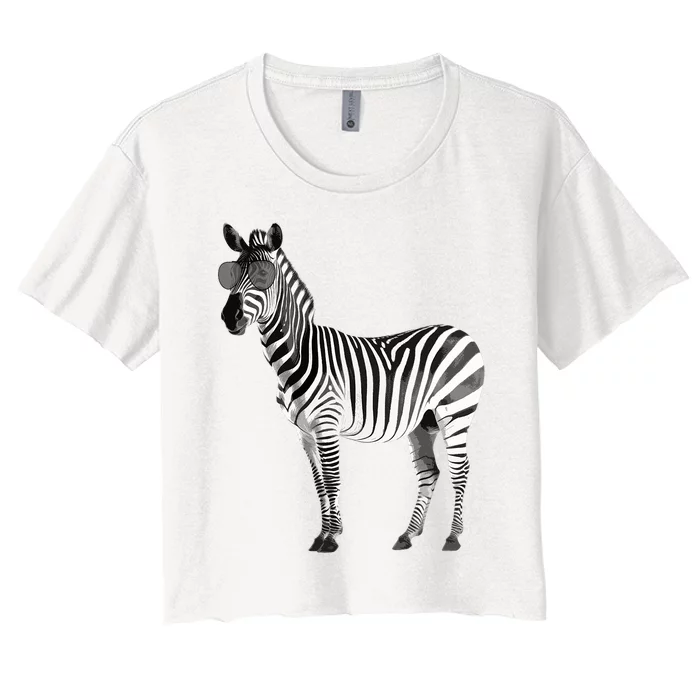 Funny Zebra Design For Animal Zebra Lover Women's Crop Top Tee