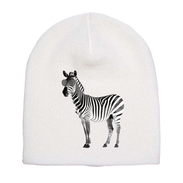 Funny Zebra Design For Animal Zebra Lover Short Acrylic Beanie