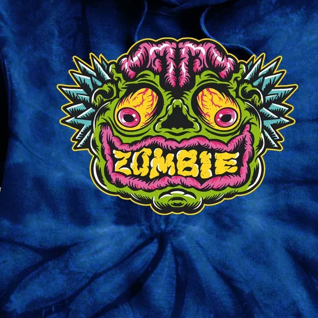 Funny Zombie Face Halloween Tie Dye Hoodie