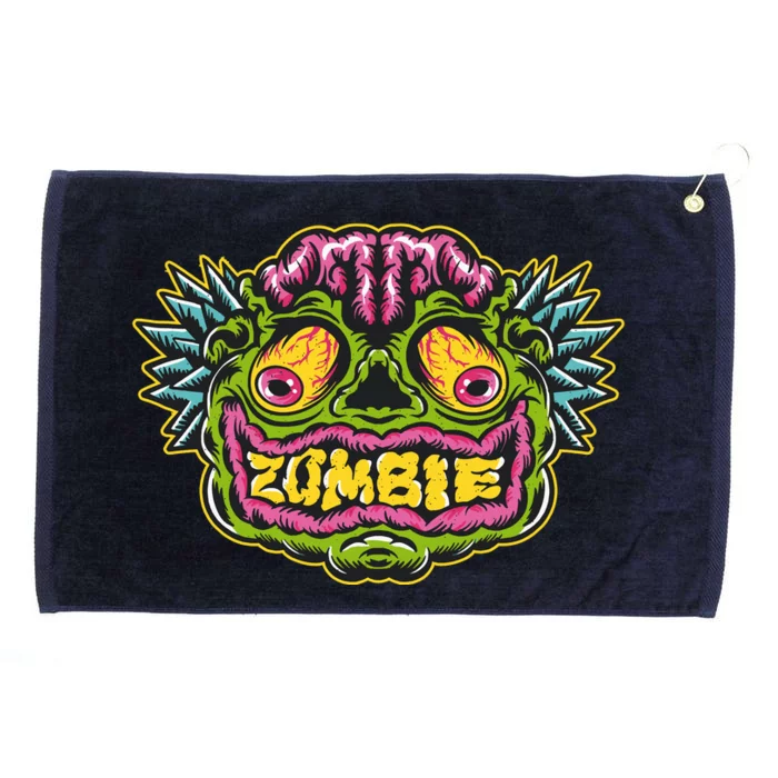 Funny Zombie Face Halloween Grommeted Golf Towel