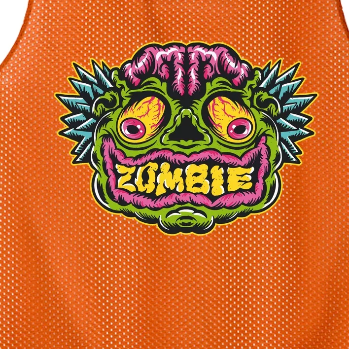 Funny Zombie Face Halloween Mesh Reversible Basketball Jersey Tank