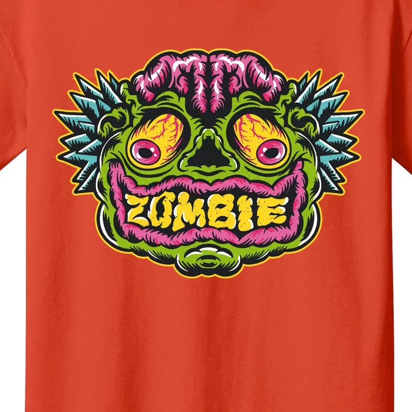 Funny Zombie Face Halloween Kids T-Shirt