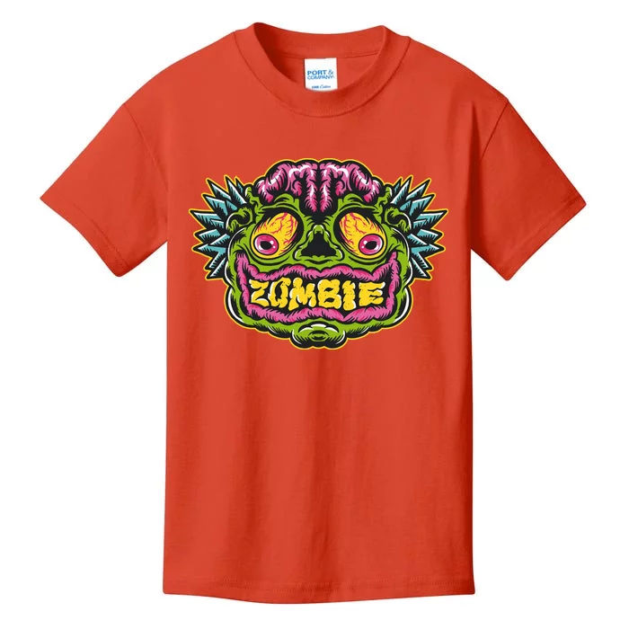 Funny Zombie Face Halloween Kids T-Shirt