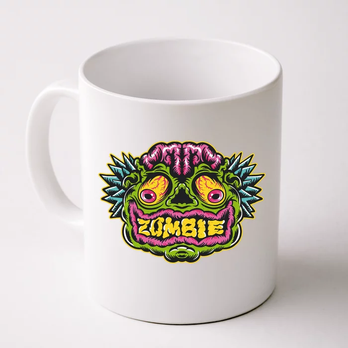 Funny Zombie Face Halloween Front & Back Coffee Mug