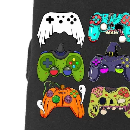 Funny Zombie Gaming Controllers Halloween For Gamer Boy Gift Doggie 3-End Fleece Hoodie