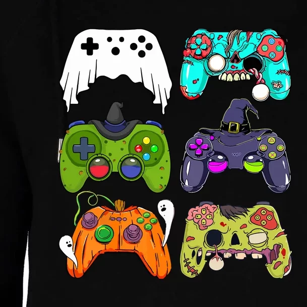 Funny Zombie Gaming Controllers Halloween For Gamer Boy Gift Womens Funnel Neck Pullover Hood