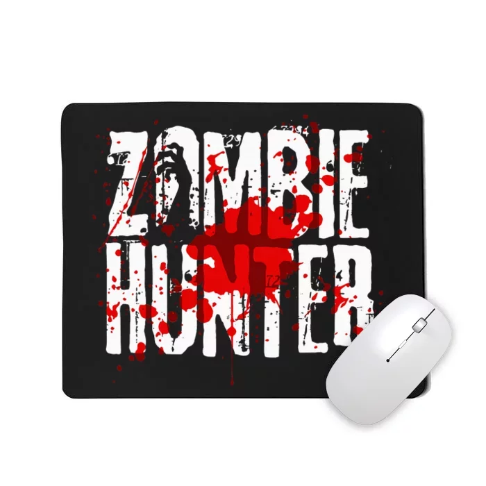 Funny Zombie Hunter Design For Halloween Hunting Mousepad