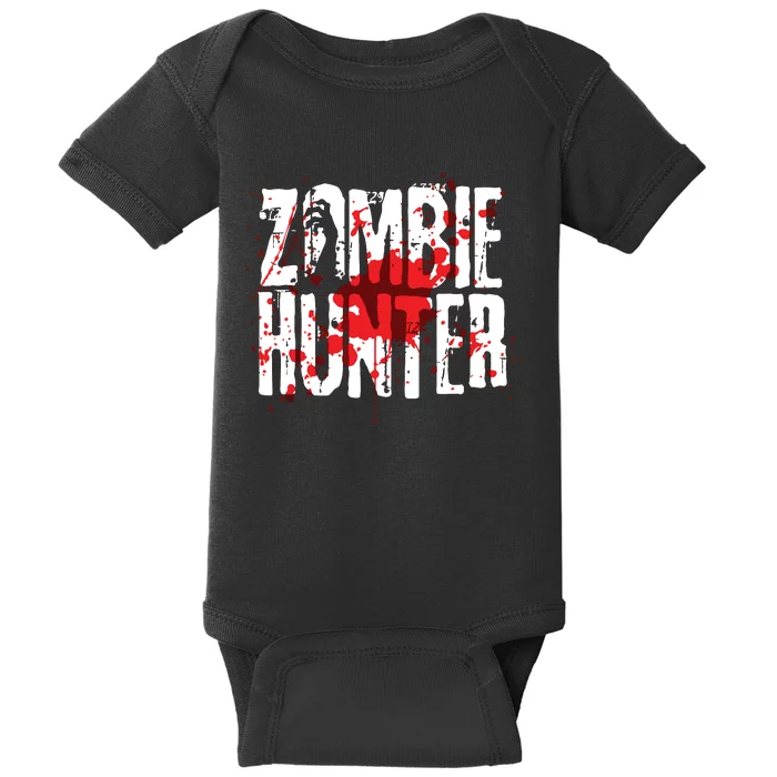 Funny Zombie Hunter Design For Boy Girl Halloween Hunting Baby Bodysuit