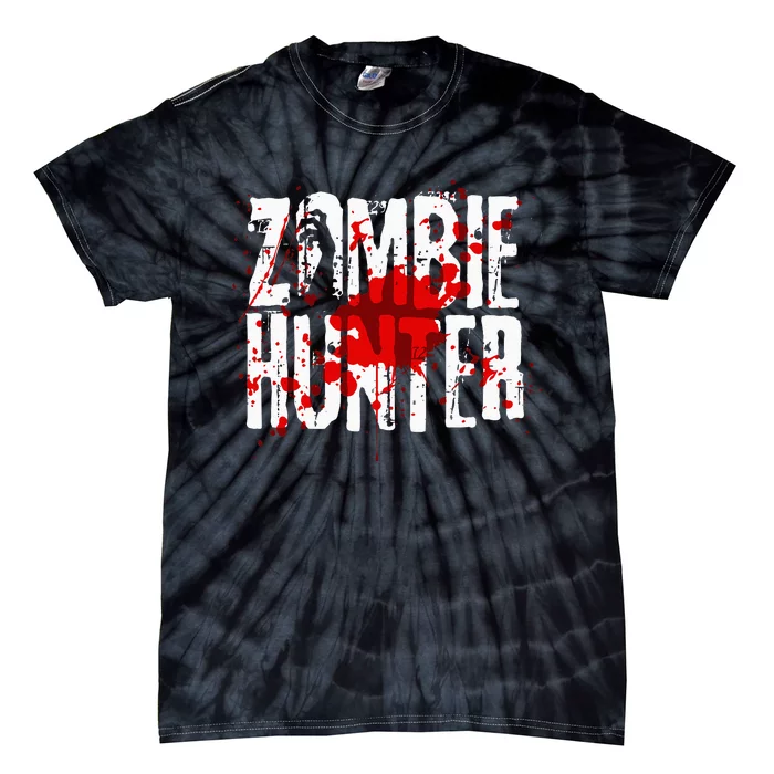 Funny Zombie Hunter Design For Halloween Hunting Tie-Dye T-Shirt