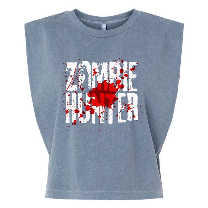 Funny Zombie Hunter Design For Halloween Hunting Garment-Dyed Women's Muscle Tee