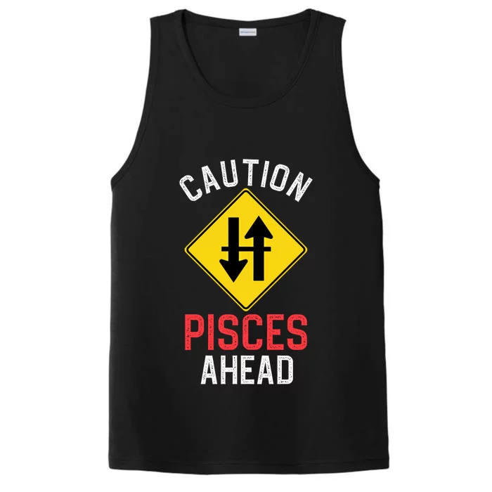 Funny Zodiac Horoscope Pisces Road Sign Traffic Signal Gift Performance Tank