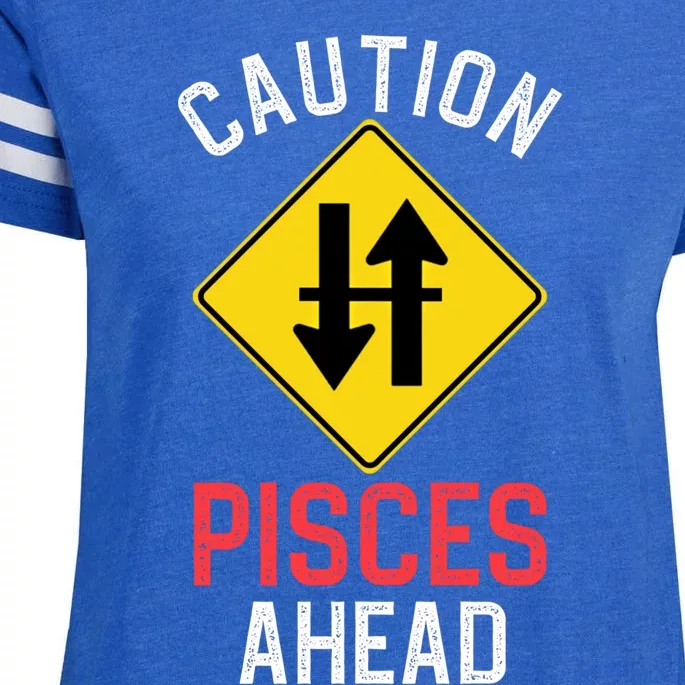 Funny Zodiac Horoscope Pisces Road Sign Traffic Signal Gift Enza Ladies Jersey Football T-Shirt