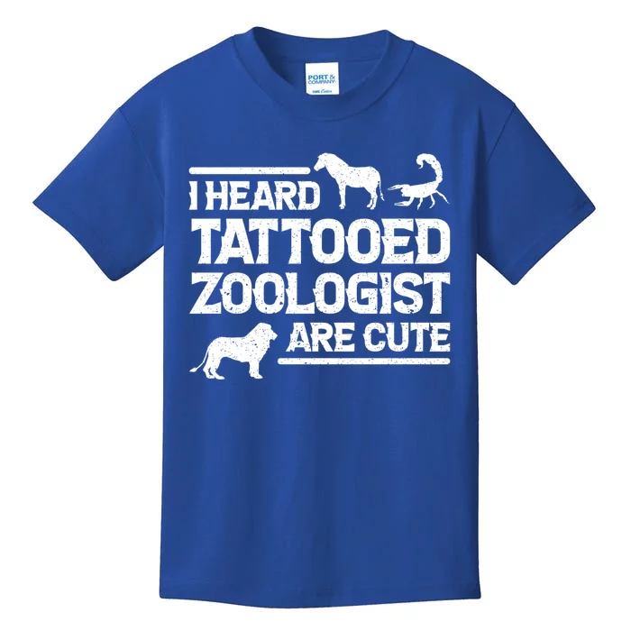 Funny Zoo I Heard Tattooed Zoologist Are Cute Zoology Gift Kids T-Shirt